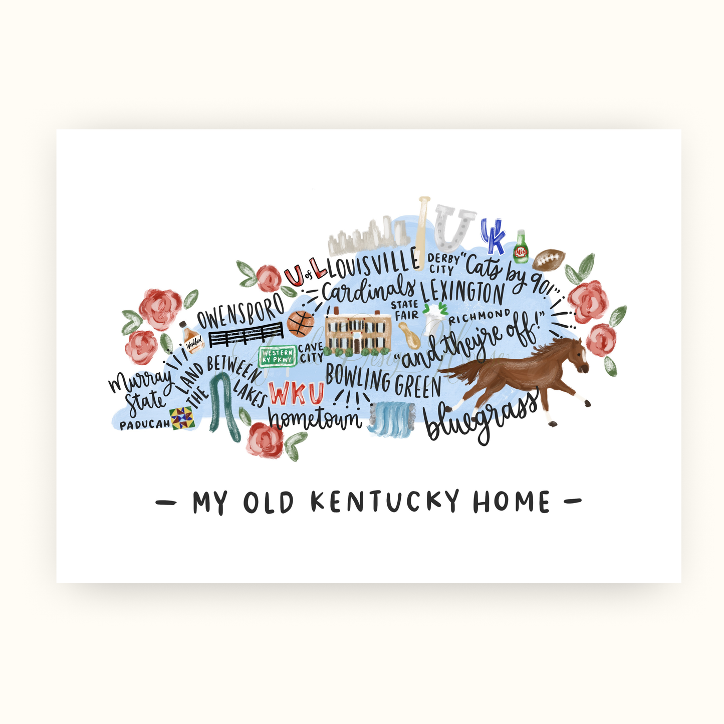 5"x7" My Old Kentucky Home Print