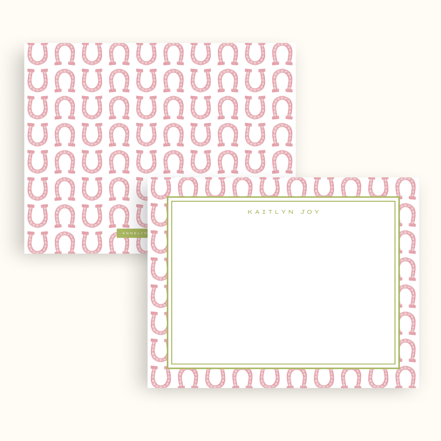Pink Horse Girl Stationery Set