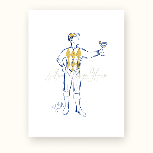 8"x10" Gold Martini Jocktail Print