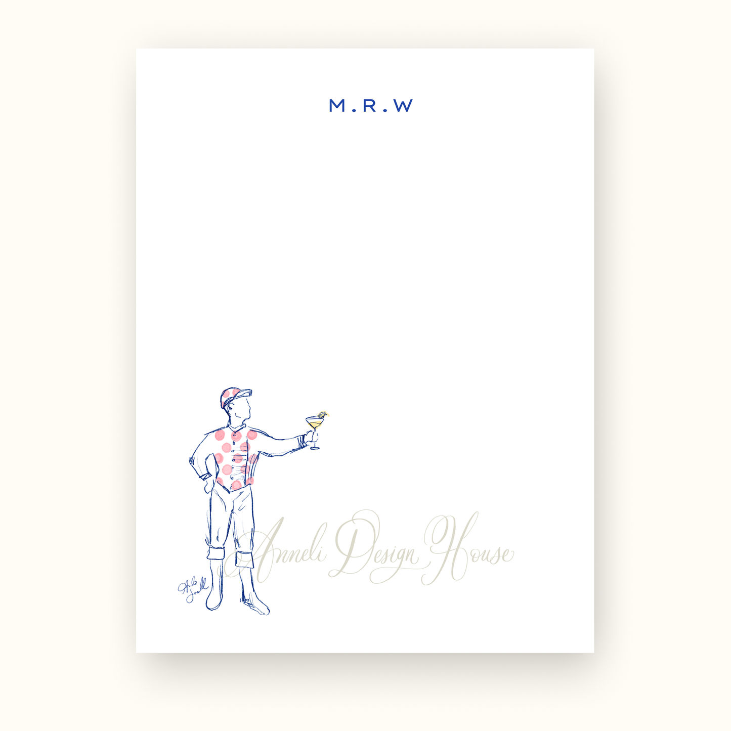 Pink French 75 Jocktail Notepad