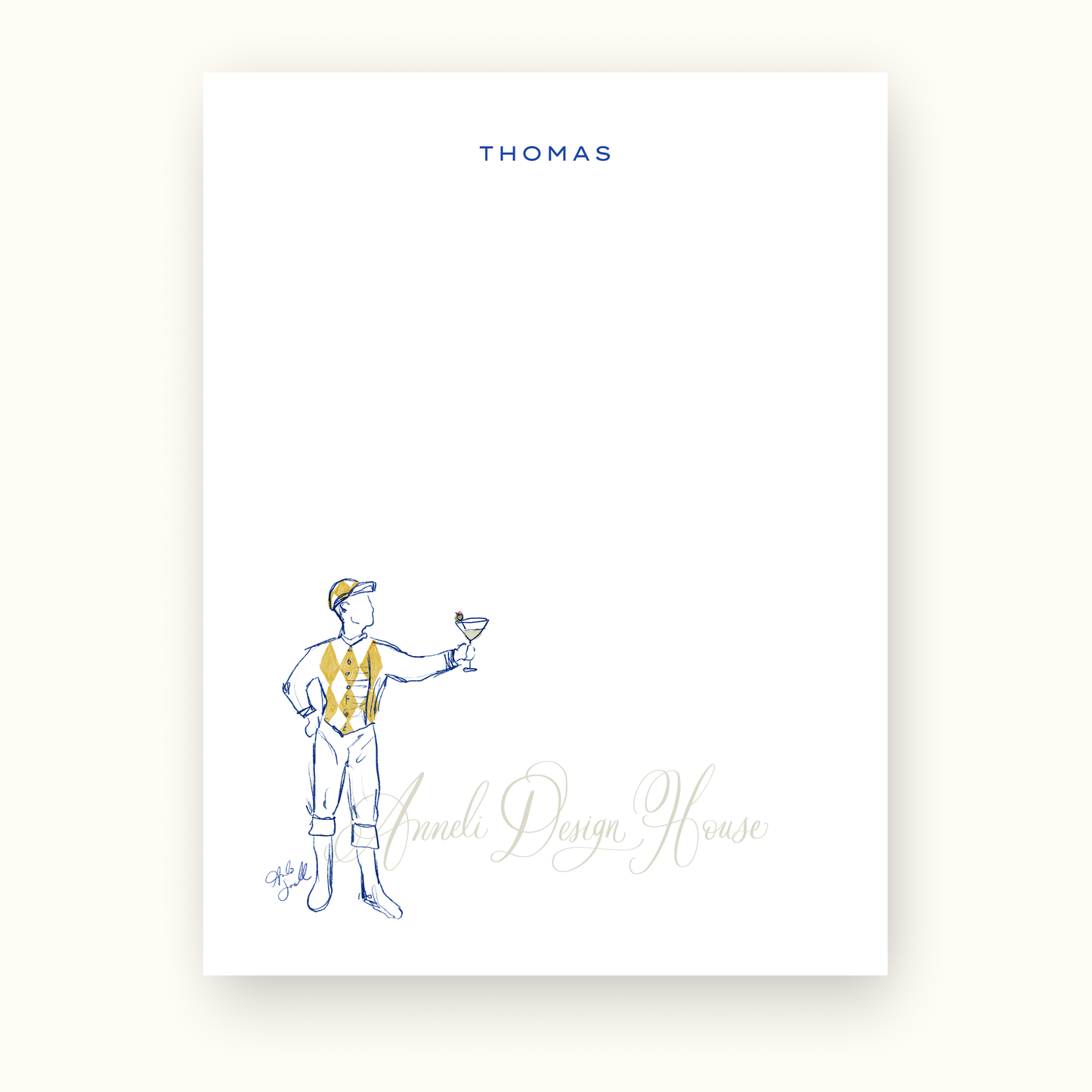 Gold Martini Jocktail Notepad